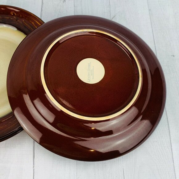 Linden Street WILLOW LANE RUST Embossed Rim Round Stoneware Dinner Plates Set 4 - Picture 5 of 11